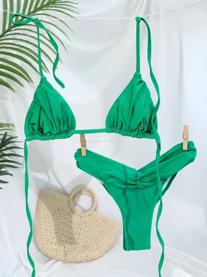 Elegant Ruched Micro Bikinis - Image 2