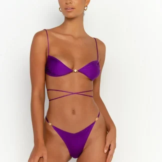 Solid Criss Cross Micro Bikinis