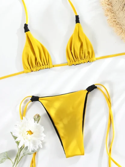 Reversible Sexy Triangle Micro Bikini - Image 6